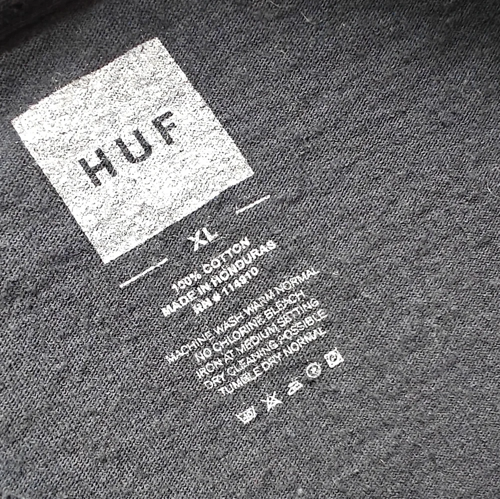 Huf Black Long Sleeve Shirt with Blue Rose Design - Picture 7 of 10
